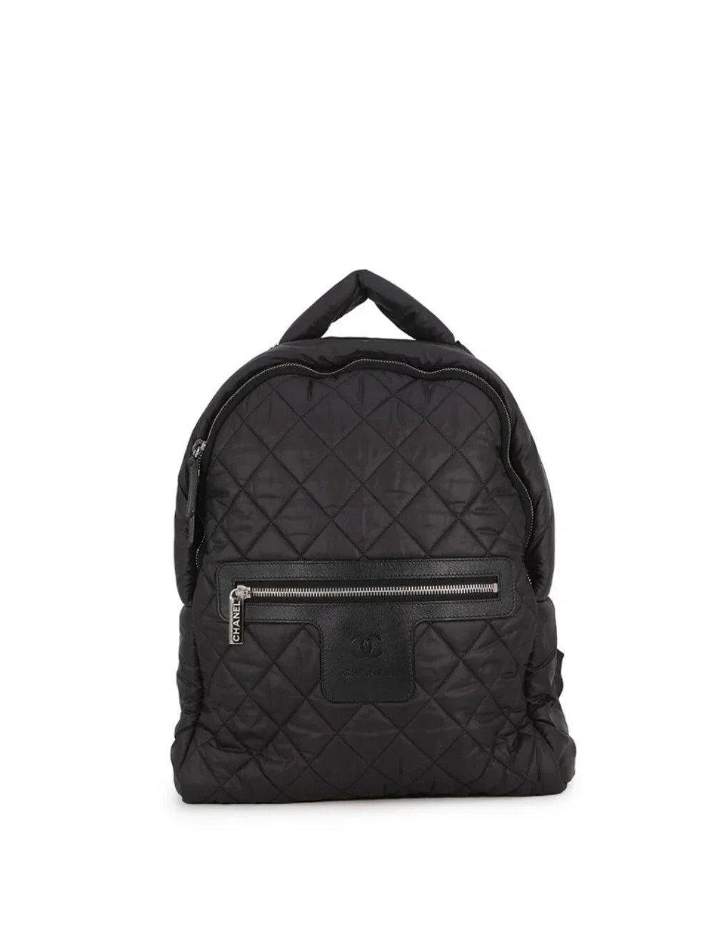 Chanel Backpack CC Logo Quilted CC Nylon Black